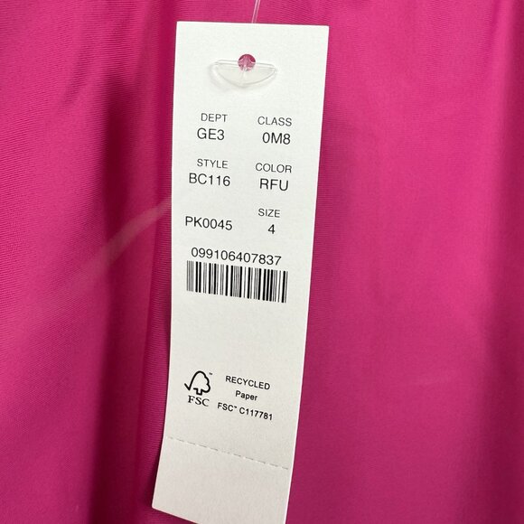 J. Crew Women's Pink Ruched V-Neck One-Piece Swimsuit Size 4 NWT - Picture 6 of 9